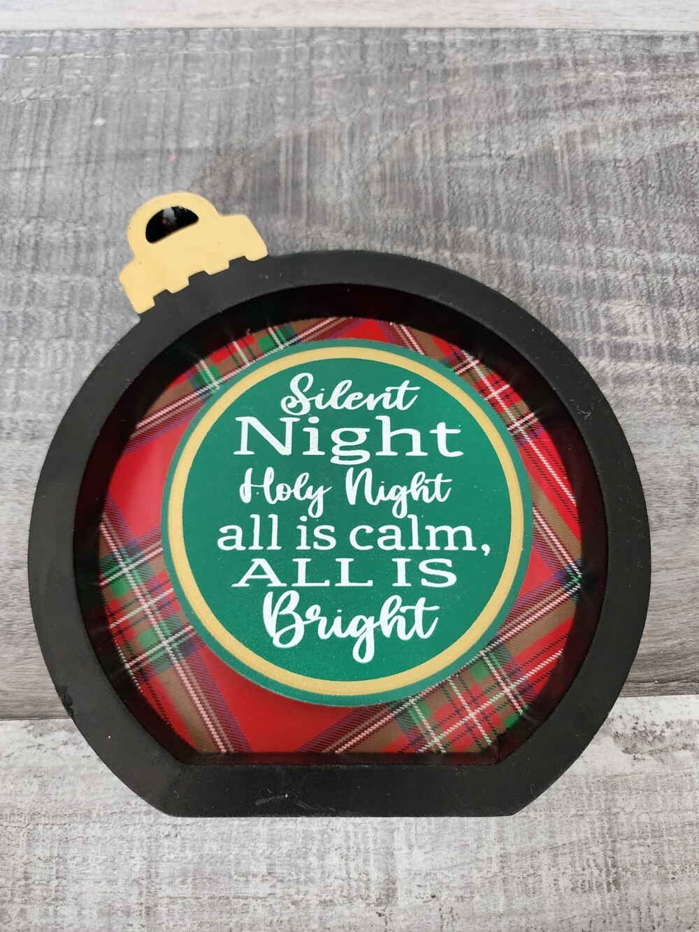 NEW Wooden Ornament Sign "Silent Night..." Shelf Sitter Christmas 7" Ashland